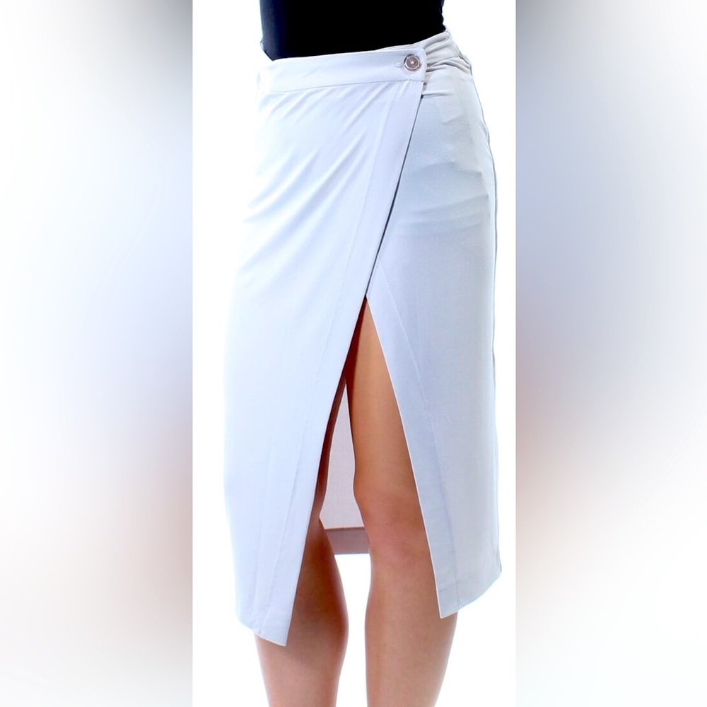 KIIND OF Womens Knee Length Wrap Skirt